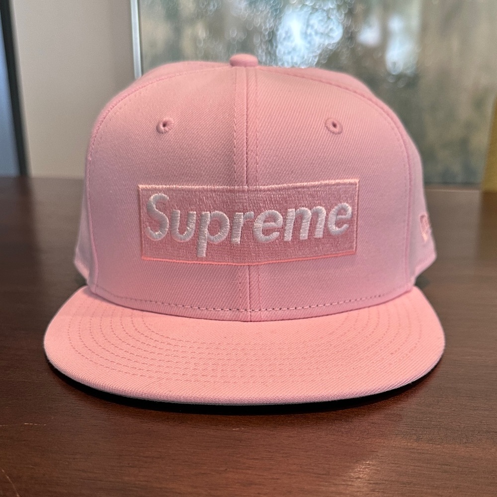 Supreme Box Logo New Era Fitted Light Pink Cap Never Used !!
